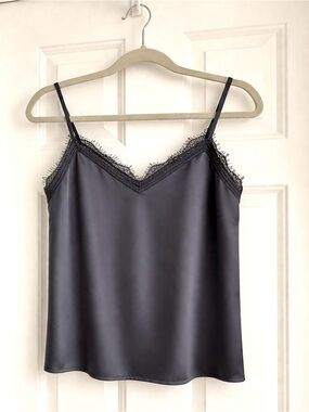 Abercrombie & Fitch Dark Grey Satin Camisole- Small